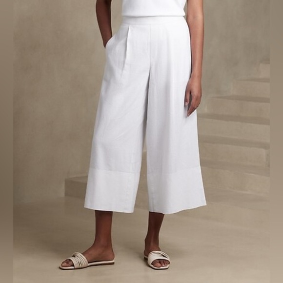 Banana Republic Factory Pants - Banana Republic Linen Blend Wide Leg Cropped Pant Size XS